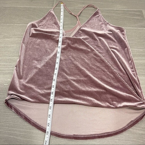 NSR velvet velour wrap top strappy high low cami tank mauve lavender pink XS - Picture 15 of 16